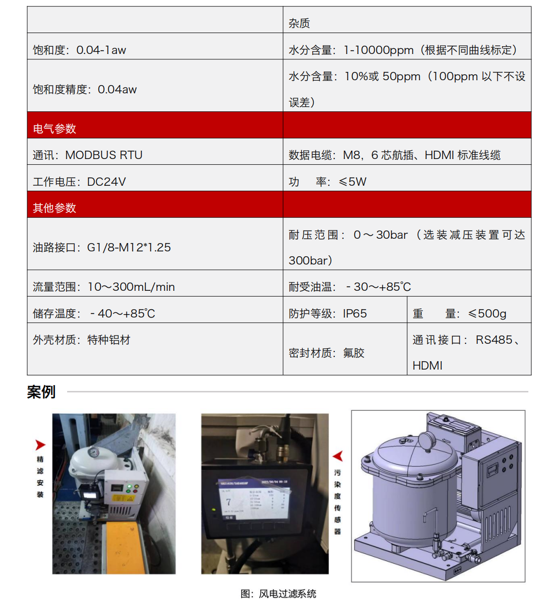 油液动态图像颗粒传感器 IFD-3 产品参数2