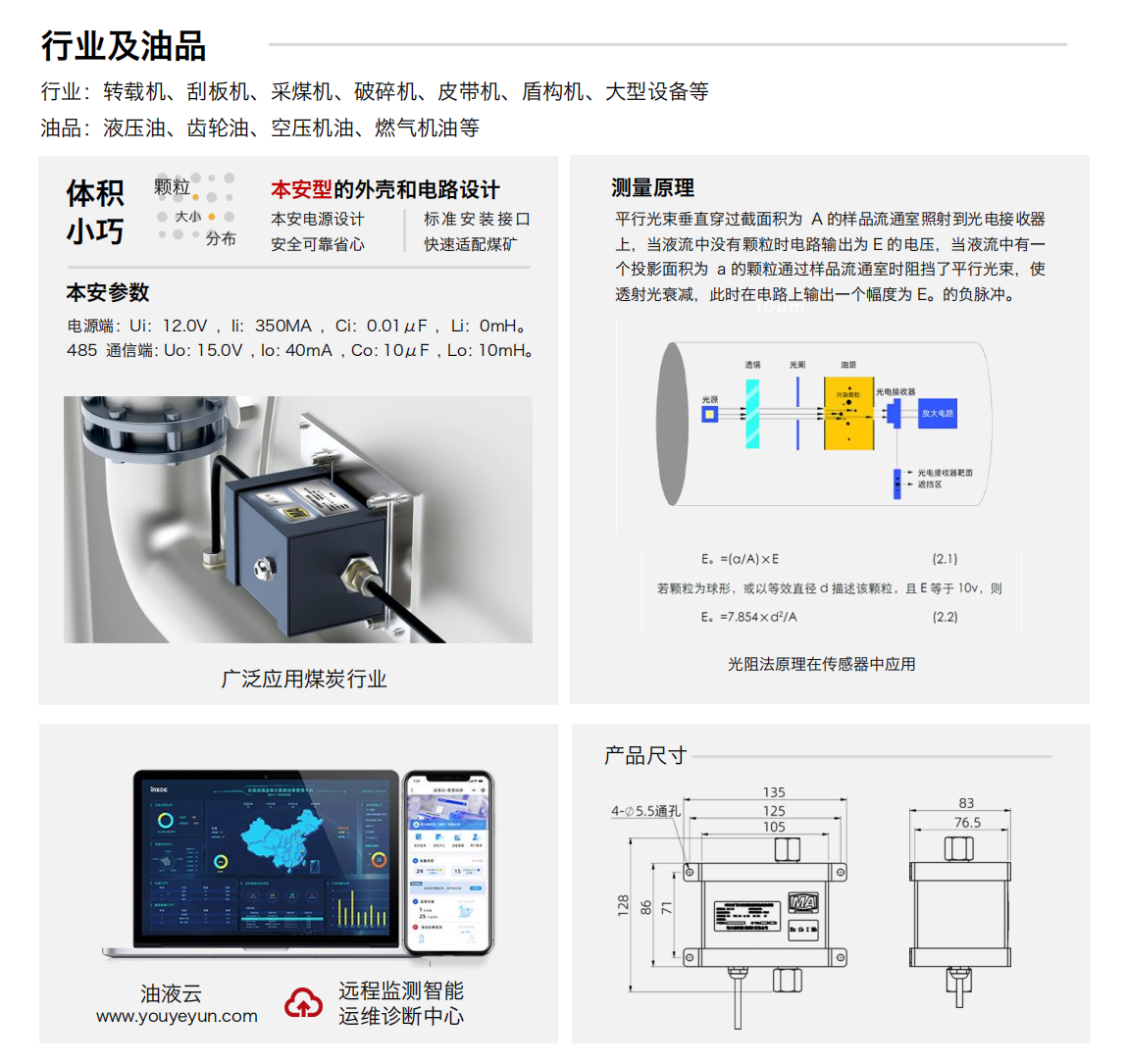 GYW12系列矿用本安型油液污染度传感器 行业应用及油品