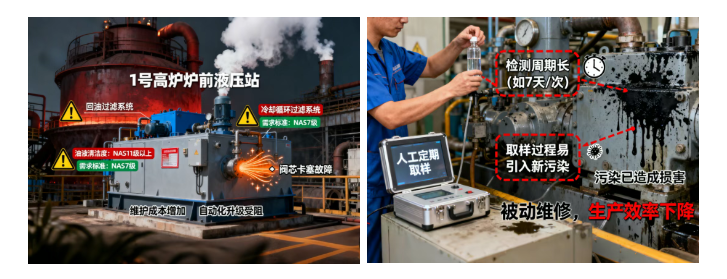 钢厂高炉液压站在线油液监测：污染早预警，让运维更科学、更高效 图1