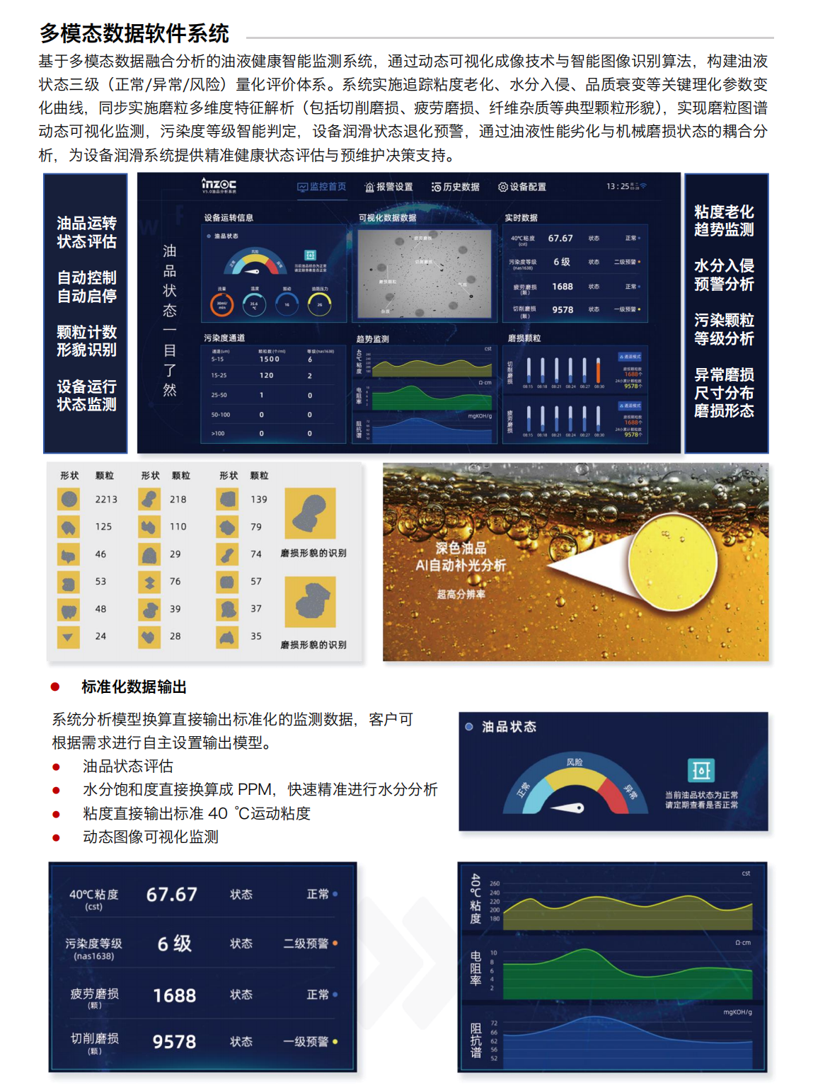 智能型在线油液监测系统 IOL-H3系列 多模态数据软件系统